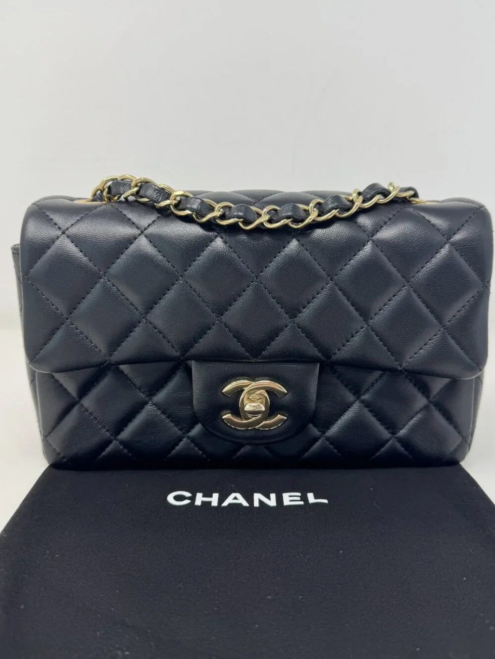 Chanel Lambskin Mini Rectangular Classic Flap Black